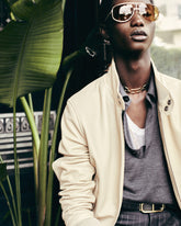 Tom Ford Ivory Fine Poplin Harrington Jacket