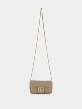 Gucci Taupe Leather GG Marmont Super Mini Bag
