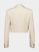 Zimmermann Cream Cropped Hypnotic Wool Blazer