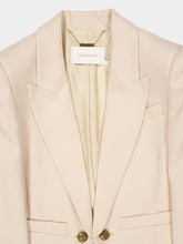 Zimmermann Cream Cropped Hypnotic Wool Blazer