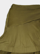 Zimmermann Olive Pleated Tiered Midi Skirt