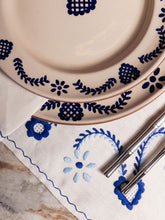 House of Capricorn Hand-Painted Viana Blue Sandstone Dinner Plate