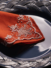 House of Capricorn Hand-Embroidered Santana Red Cotton Napkin