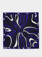 Pucci Blue Marble Print Silk Scarf