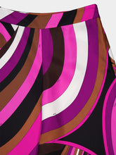 Pucci Fuchsia Pink Iride-Print Silk Wide-Leg Trousers