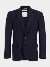 Valentino Garavani Navy Single-Breasted Wool Blazer