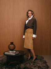 Gucci Camel Suede Skirt with Chain Detail