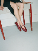 Le Monde Beryl Oxblood Stella Eel-Embossed Leather Slipper