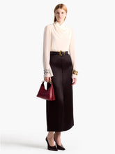 Altuzarra Benji Black Silk Midi Skirt