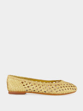 Dragon Diffusion Capri Gold Woven Leather Ballerinas