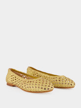 Dragon Diffusion Capri Gold Woven Leather Ballerinas