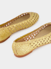 Dragon Diffusion Capri Gold Woven Leather Ballerinas
