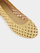 Dragon Diffusion Capri Gold Woven Leather Ballerinas