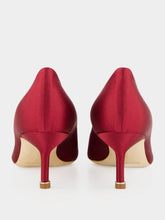 Manolo Blahnik Red Hangisi 50 Satin Jewel Buckle Pumps