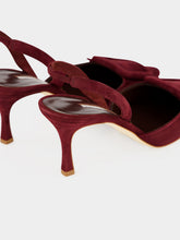 Manolo Blahnik Dark Red Maysli 70 Suede Slingback Pumps