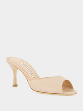 Manolo Blahnik Nude Jada 70 High-Heel Leather Mules