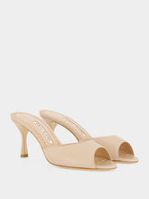 Manolo Blahnik Nude Jada 70 High-Heel Leather Mules