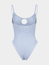 Hunza G Metallic Ice Blue Mia Beaded Swim