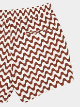 Frescobol Carioca Brown and Ecru Copacabana Print Swim Shorts