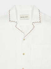 Frescobol Carioca White Alves Embroidered Linen Shirt