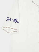 Frescobol Carioca White Alves Embroidered Linen Shirt