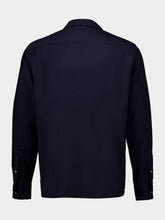 Frescobol Carioca Navy Blue Safra Tropical Wool Shirt