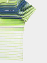 Casablanca Green Gradient Striped Slim Fit Polo Shirt