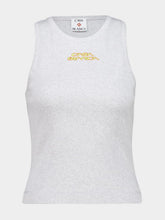 Casablanca Grey Ribbed Logo Tank Top
