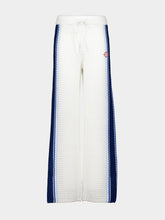 Casablanca White and Blue Striped Mesh Track Pants