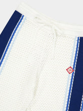 Casablanca White and Blue Striped Mesh Track Pants