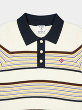 Casablanca Café Culture Wool Stripe Polo Shirt
