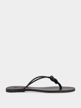 Dragon Diffusion Black Flat Rope Leather Sandals