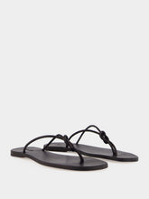 Dragon Diffusion Black Flat Rope Leather Sandals