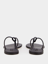 Dragon Diffusion Black Flat Rope Leather Sandals
