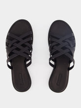 Dragon Diffusion Black Woven Leather Flat Sandals
