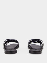 Dragon Diffusion Black Woven Leather Flat Sandals