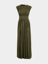 Zimmermann Olive Luna Pleated Maxi Dress