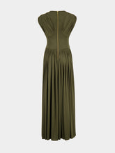 Zimmermann Olive Luna Pleated Maxi Dress