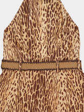 Zimmermann Tan Leopard Linen Halter Playsuit