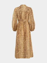 Zimmermann Tan Leopard Cascadian Plunge Midi Dress