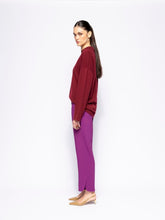 Paula Jane Cabernet Knitted V-Neck Top