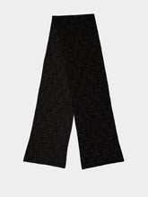 Black Wool Monogram Knit Scarf | PDP - Fashion Clinic