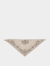 Ferragamo Beige Arabesque Print Triangle Scarf