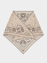 Ferragamo Beige Arabesque Print Triangle Scarf