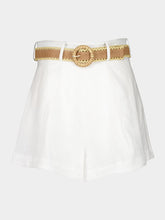 Zimmermann Ivory Rhiannon Tuck Linen Shorts