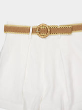 Zimmermann Ivory Rhiannon Tuck Linen Shorts