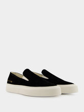 Common Projects Black Suede Slip-On Sneakers