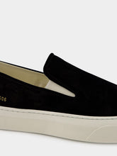Common Projects Black Suede Slip-On Sneakers