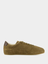 Olive Green Suede Low-Top Sneakers