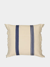 Libeco The Indigo Stripe White and Blue Linen Cushion